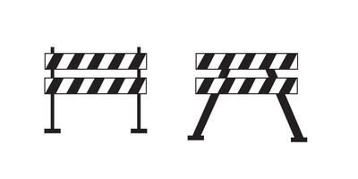 Obstruction Barrier Line Icon. Safety Blockade icon in black and white color. vector