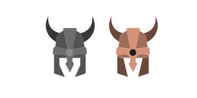 Horned Viking helmet flat icon for games and websites vector