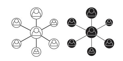 Social network connection and global business communication concept. icon isolated on white background. vector