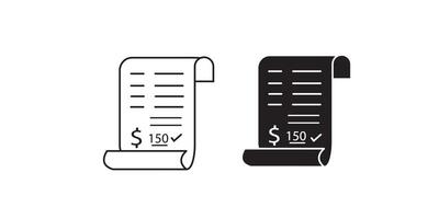cashier receipt icon, receipt bill, thin line symbol for web and mobile phone on white background vector