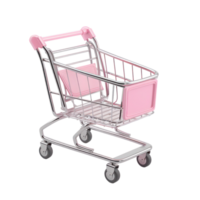 Empty shopping cart isolated on transparent background, png