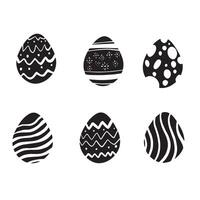 set of easter egg hand drawn style vector