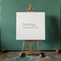 Mockup of a blank canvas on an easel psd