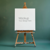 Mockup of a blank canvas on an easel psd