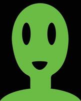 A green alien, an alien smiling with black background, alien character illustration, suitable for social media and NFT and profile pictures, also good for print material and T shirts and posters vector