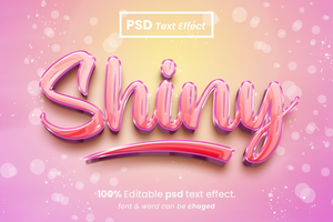 Shiny 3D Editable Text Effect psd