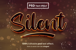 Silent 3D Editable Text Effect psd