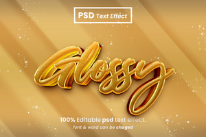 Glossy 3D Editable Text Effect psd