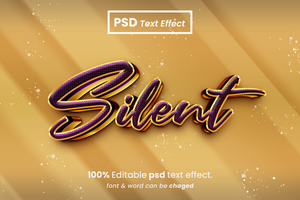 Silent 3D Editable Text Effect psd