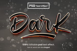 Dark 3D Editable Text Effect psd
