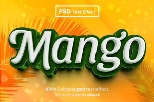 Mango 3D Editable Text Effect psd