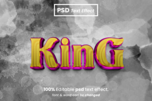 koning 3d bewerkbaar teksteffect psd