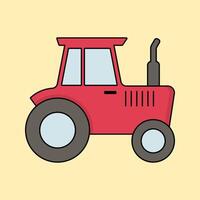 Tractor Illustration Isolated on Ivory White Background vector