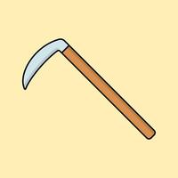 Sickle Illustration Isolated on Ivory White Background vector