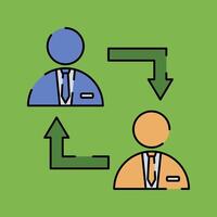 Change of Manager Illustration Isolated on Green Background vector