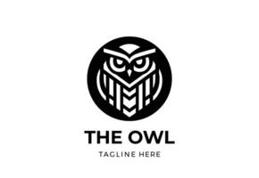 Negative Space Owl Logo. Negative Space Owl Icon. Geometric Negative Space Owl Logo or Icon on White Background vector