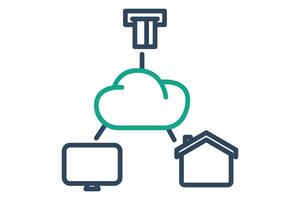 Internet of things icon. icon related to technology. line icon style. data analytics elements illustration vector
