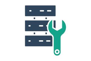 Data engineering icon. icon related to technology. solid icon style. data analytics elements illustration vector