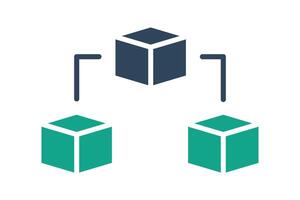 Blockchain icon. icon related to digital. solid icon style. data analytics elements illustration vector