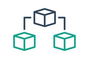 Blockchain icon. icon related to digital. line icon style. data analytics elements illustration vector