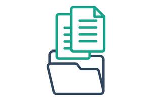 Data collection icon. folder with paper. icon related to gather. line icon style. data analytics elements illustration vector