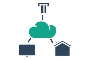 Internet of things icon. icon related to technology. solid icon style. data analytics elements illustration vector