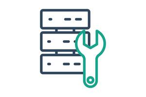 Data engineering icon. icon related to technology. line icon style. data analytics elements illustration vector