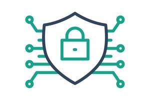Cybersecurity icon. icon related to technology. line icon style. data analytics elements illustration vector