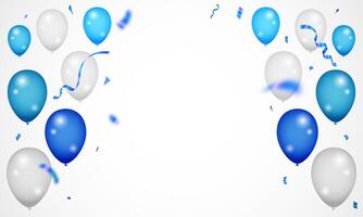 Holiday Background with Balloons. Can be used for advertisement, Celebration party banner with Blue color balloons background vector