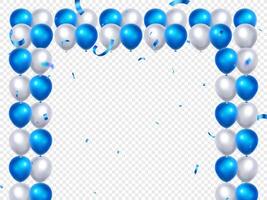 Balloons header background. Celebration party banner card with colourful balloons. frame template vector