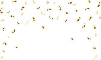 Confetti illustration banner background with luxury ribbons. Falling confetti on a white background vector