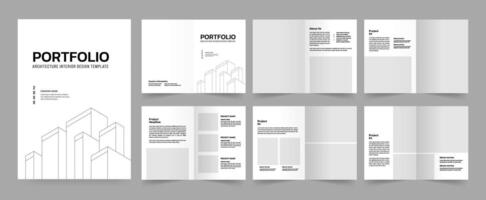 Architecture portfolio template or Portfolio layout design. A4 size brochure design for interior vector