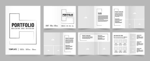 Architecture profile brochure template and interior portfolio layout design vector