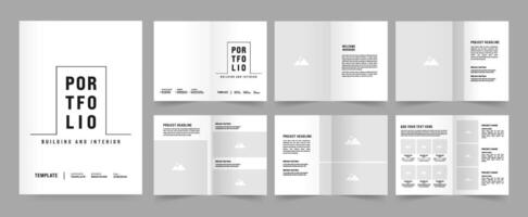 Portfolio Layout Architecture Portfolio Interior Brochure Design Template vector