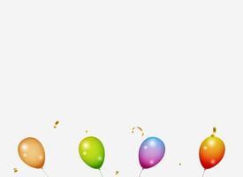 Celebration party banner with colorful balloons background. Party card with colorful balloons. Balloon background vector