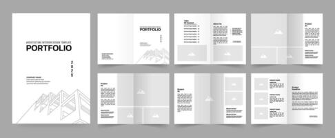 Architecture profile brochure template and interior portfolio layout design vector