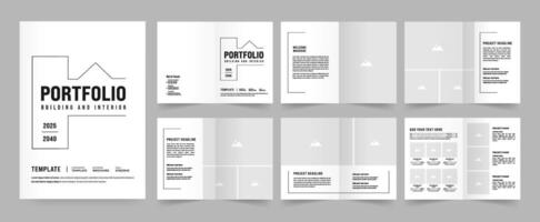 Architecture portfolio or interior portfolio or portfolio design template, Portfolio for architecture and interior design vector