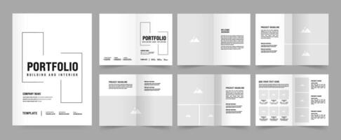 Architecture portfolio template or Portfolio layout design. A4 size brochure design for interior vector