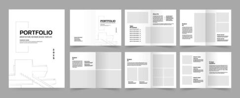 Architecture portfolio template or Portfolio layout design. A4 size brochure design for interior vector