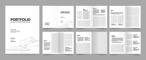 Architecture profile brochure template and interior portfolio layout design vector