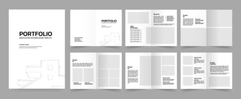 Portfolio Layout Architecture Portfolio Interior Brochure Design vector