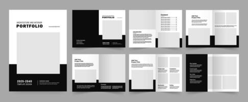 Architecture portfolio or portfolio layout template design, Black and White Portfolio Layout vector
