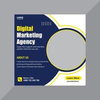 Digital marketing agency and corporate social media post template vector