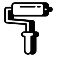 Paint Roller Tool Icon With Shadow Style vector