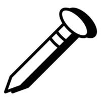 Nail Fastener Icon With Shadow Style vector