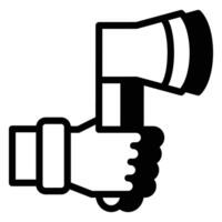 Hand Holding Axe Icon With Shadow Style vector