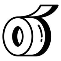 Flat Tape Roll Icon With Shadow Style vector