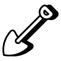 Shovel Icon With Shadow Style vector
