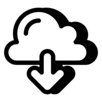 Download from Cloud With Shadow Style vector