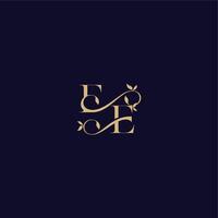 wedding initial EE organic and elegant concept beauty leaf monogram logo letter vector